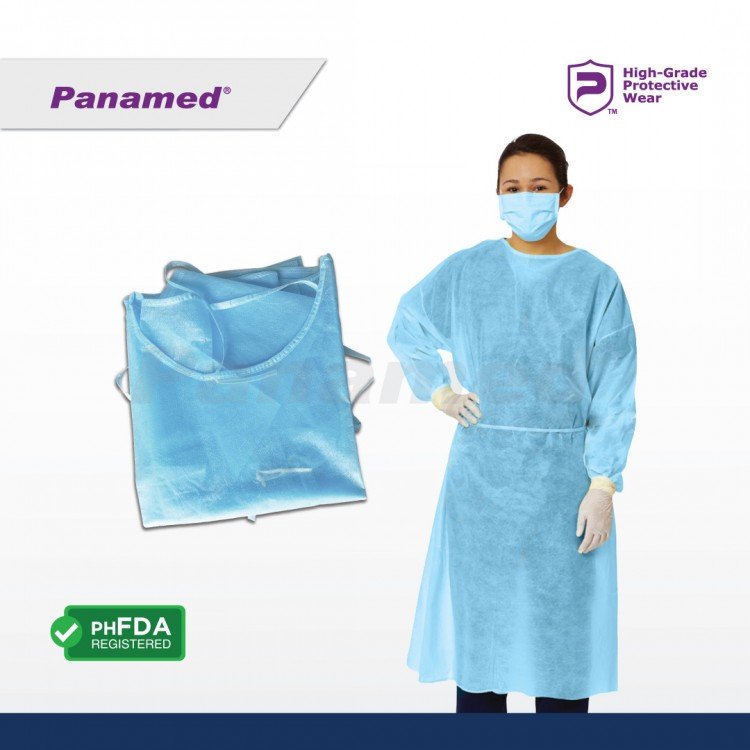 Panamed Disposable Isolation Gown Basic, Large (Sold per 10 pcs.)
